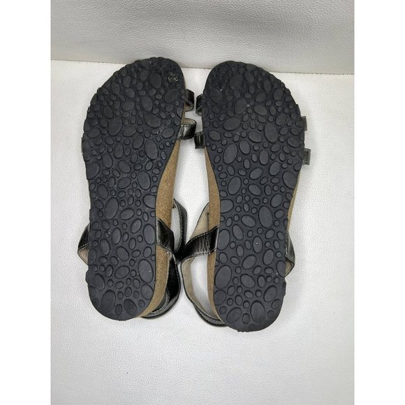 TAOS Women's Sandals Black Leather Trophy Support Adjustable Straps Size 8 - Picture 3 of 5
